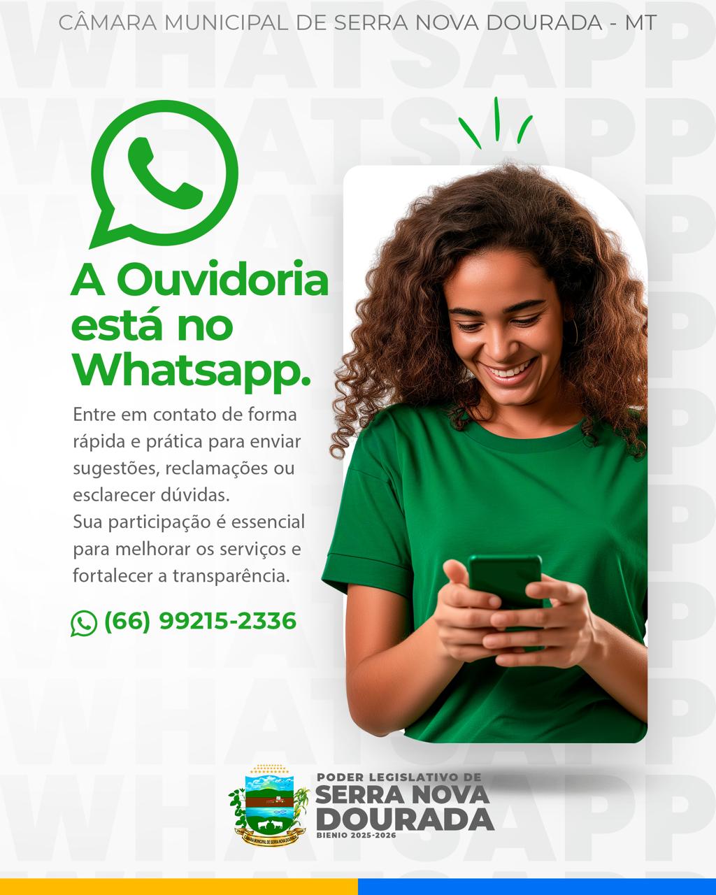 PODER LEGISLATIVO ATUALIZA WHATSAPP DA OUVIDORIA