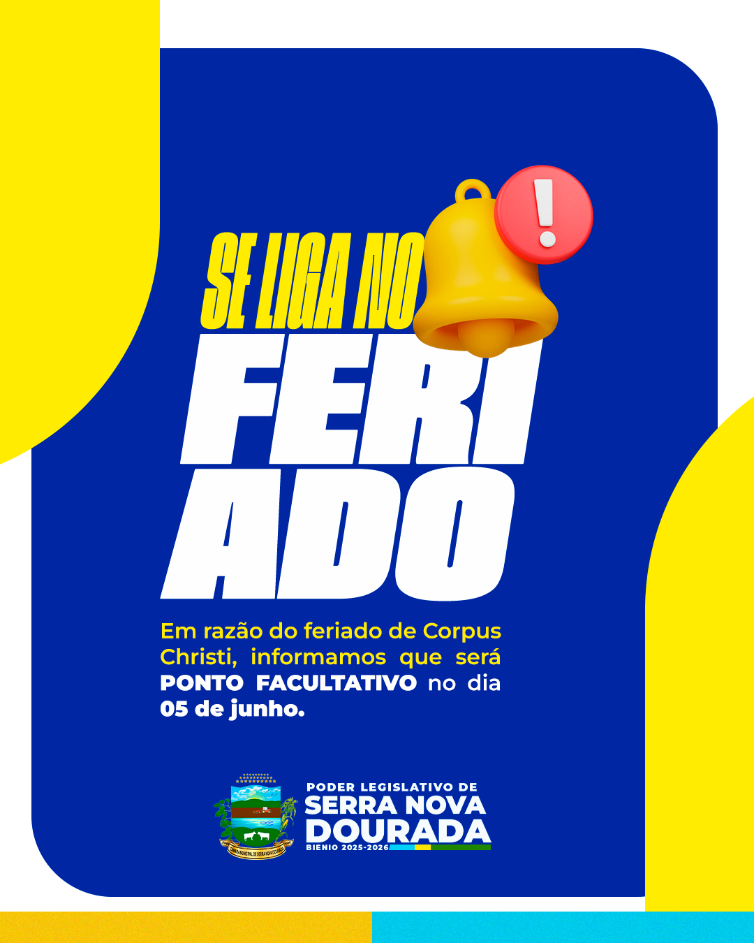 📰 NOTÍCIA | Câmara Municipal informa ponto facultativo